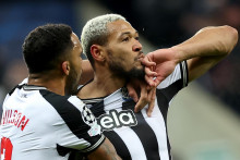 &lt;p&gt;epa11027712 Joelinton (R) of Newcastle celebrates with teammate Callum Wilson after scoring the opening goal during the UEFA Champions League group stage soccer match between Newcastle United and AC Milan, in Newcastle, Britain, 13 December 2023. EPA-EFE/ADAM VAUGHAN&lt;/p&gt;